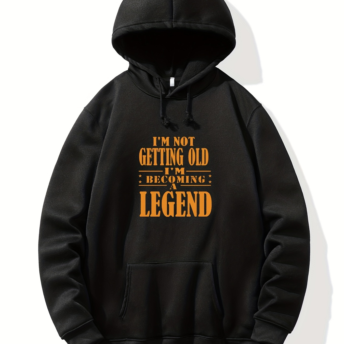 

I Am Becoming A Legend Slogan Print Hoodie, Hoodies Top For Men, Men’s Casual Pullover Hooded Graphic Design Sweatshirt With Kangaroo Pocket For Spring Fall, As Gifts