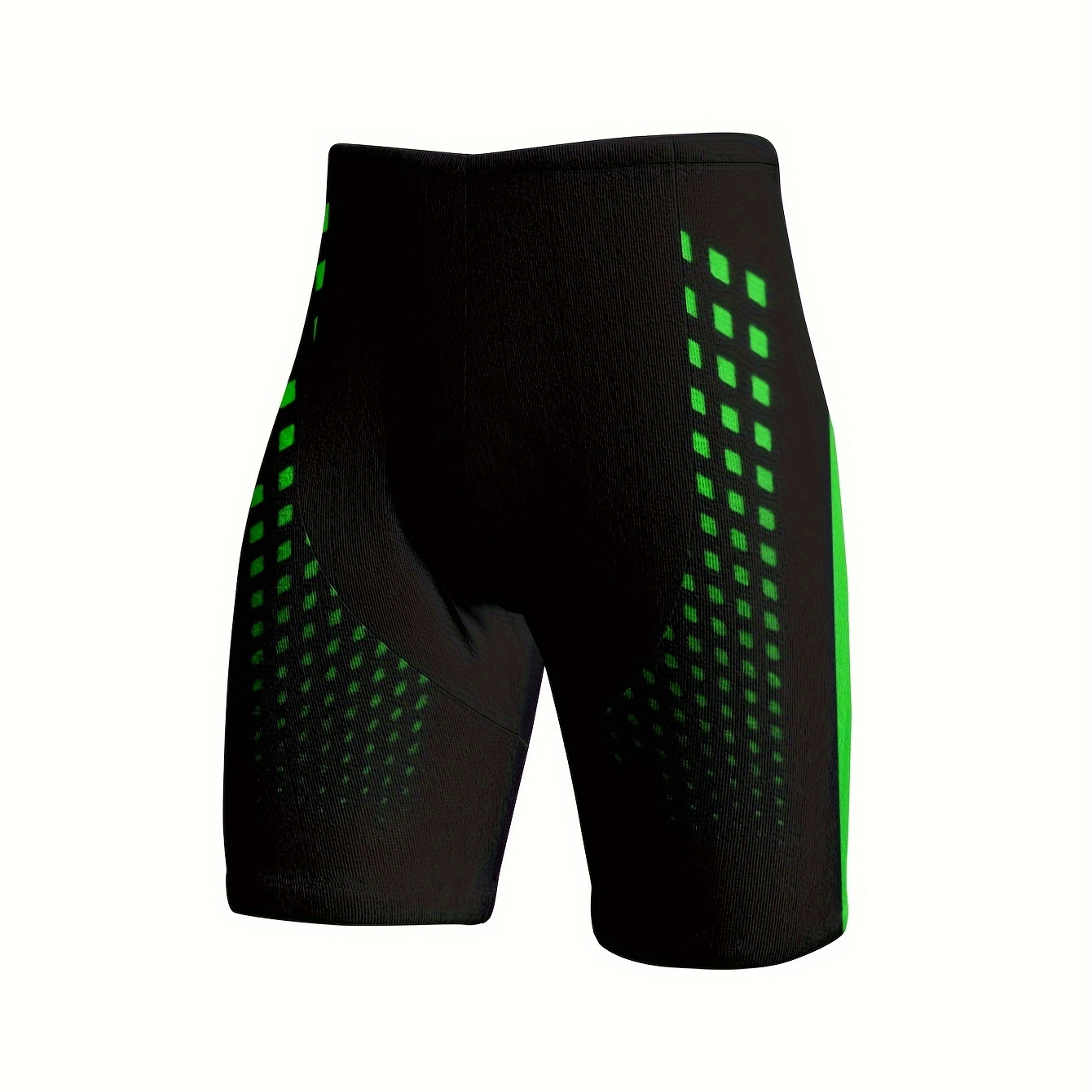 

2024 New Black Green Splicing Riding Suit Men Moisture Absorption Sweat Tight Silicone Cushion Cushioned Riding Shorts Running Men's 5 Quarter Pants