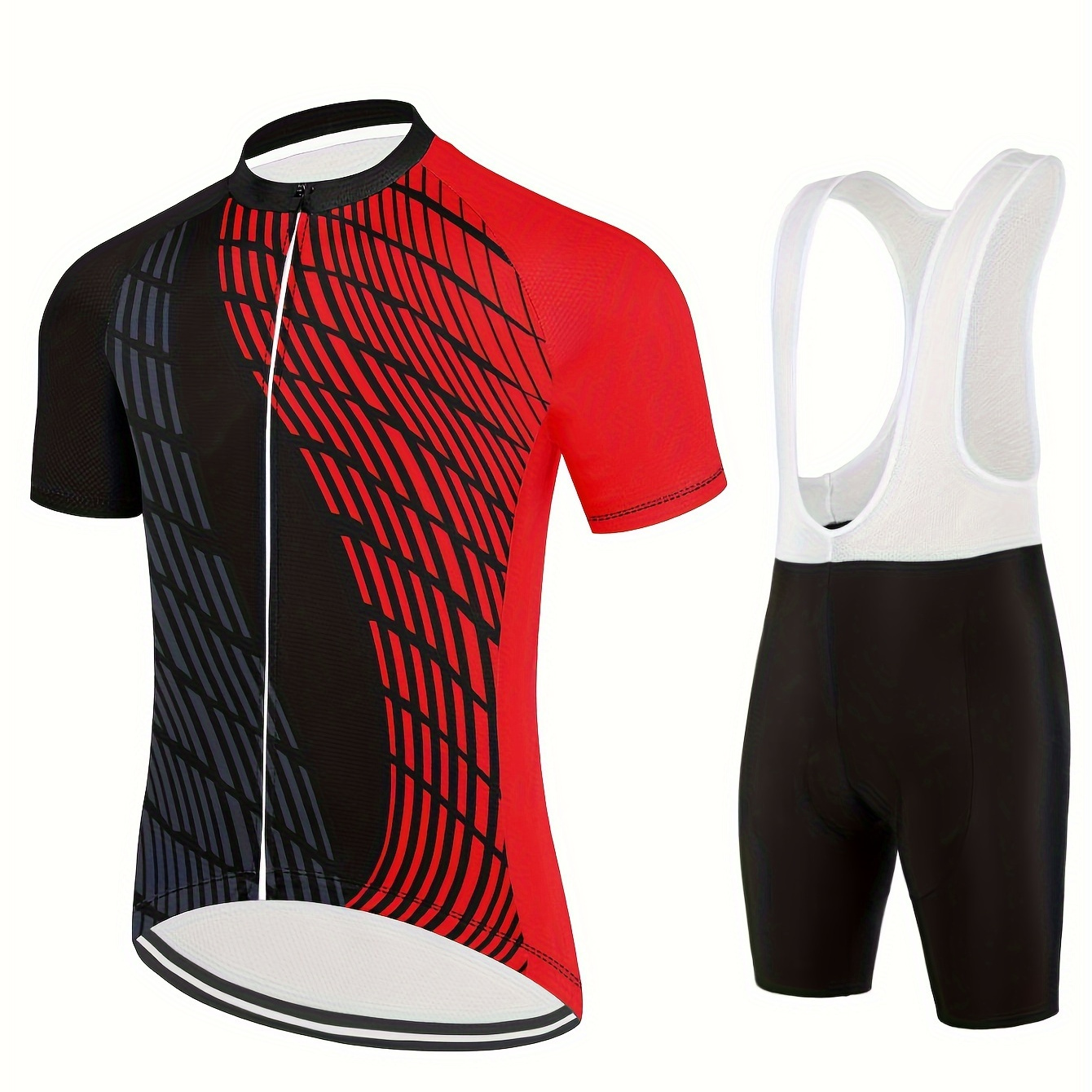 

Ensemble de maillot de cyclisme pour hommes, ensemble de shorts de cyclisme avec 3D imprimé, vêtements de sport respirants à séchage rapide avec bande réfléchissante et 3 poches arrière, couleur