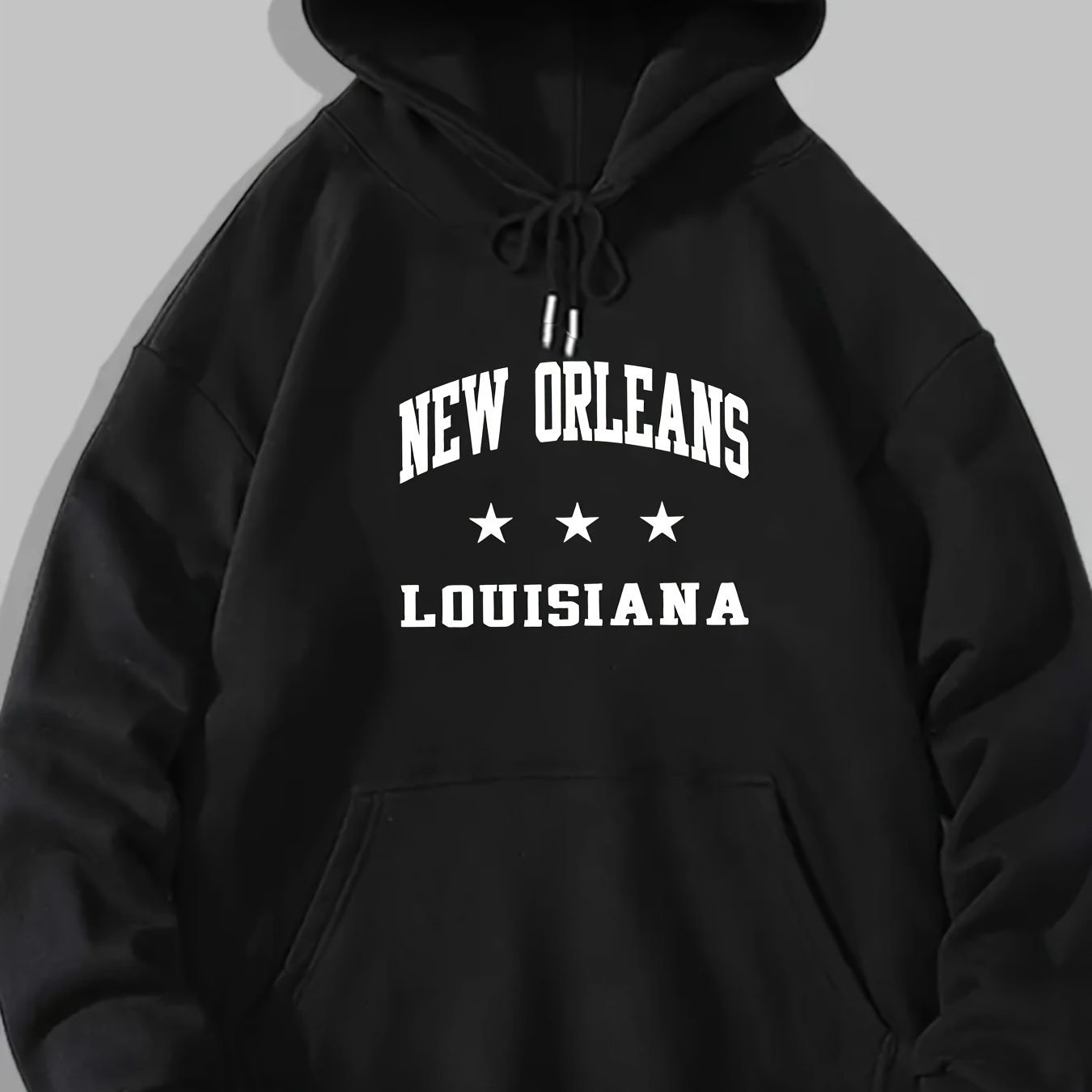 

New Orleans Graphic Hoodie - 100% Polyester Casual Pullover With Hood, Knit Fabric, Slight Stretch Regular Fit Sweatshirt