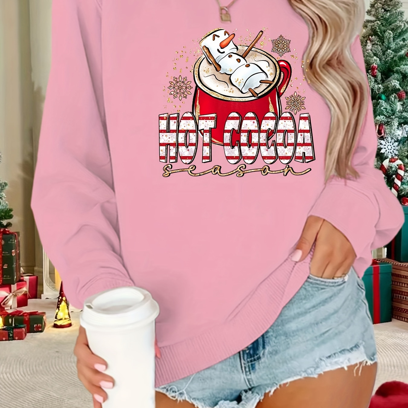 

Christmas Sweatshirt - Long Sleeve, For Women, For Fall &