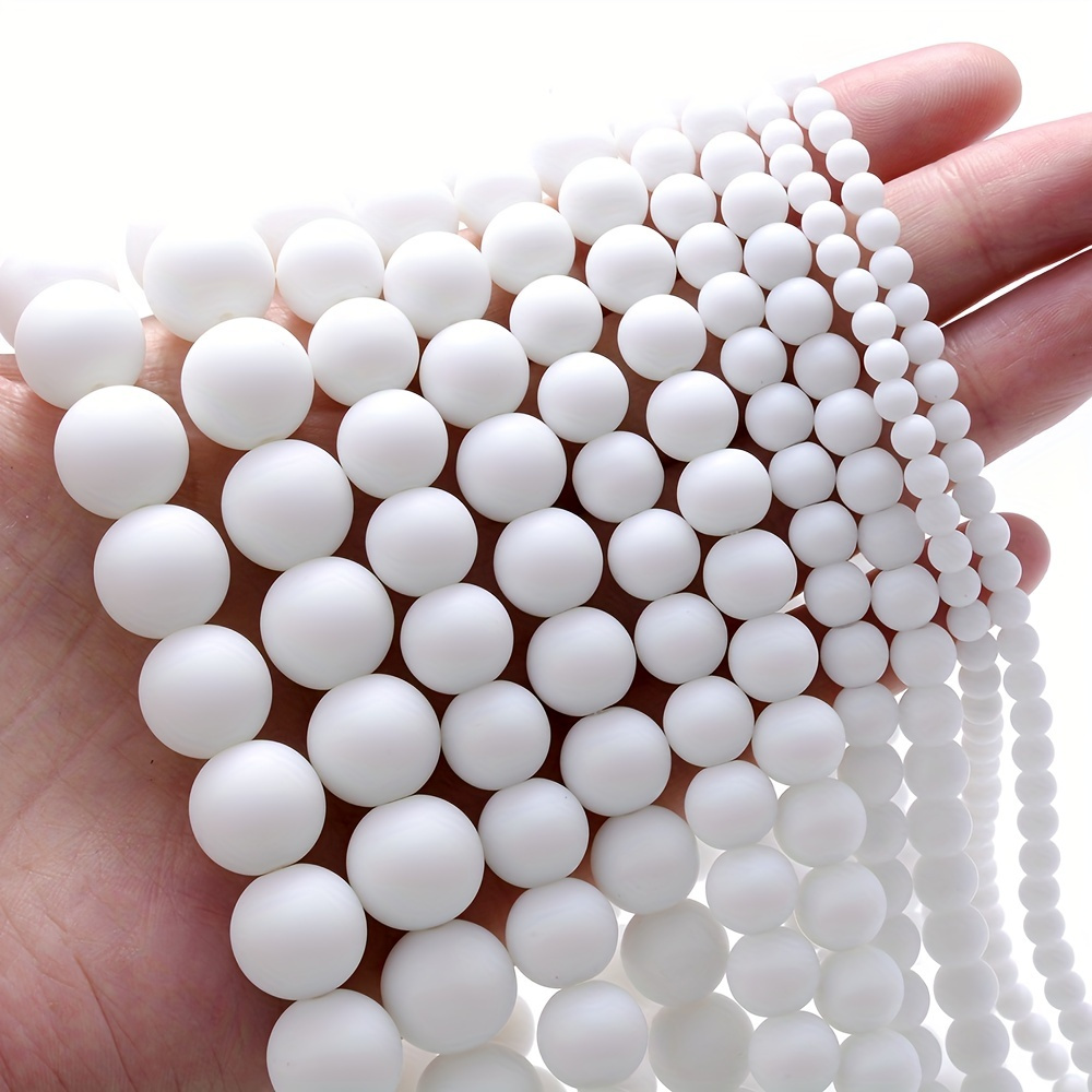 

Natural White Matte Stone Beads Round Loose Spacer Beads For Jewelry Making Diy Bracelet Necklace Accessories 4/6/8/10/12mm