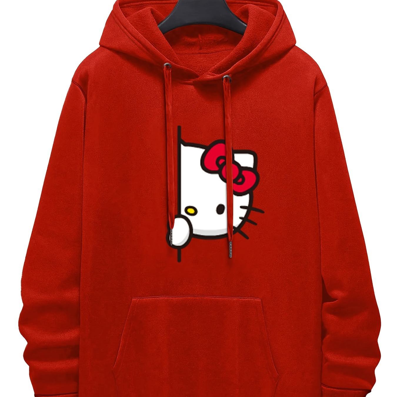 

Women's Sanrio Hello Kitty & Friends Hoodie - Cozy , Casual Red Pullover With Iconic Character Design, Long Sleeves, Drawstring Hood & Kangaroo Pocket - Wear, Hello