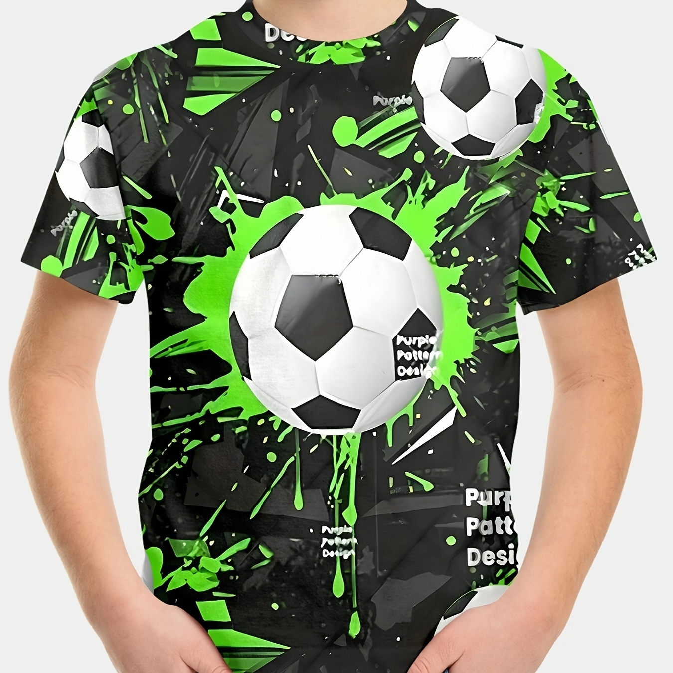 

Cool Football 3d Digital Print T-shirt, Tees For Boys, Casual Short Sleeve T-shirt For Summer Spring Fall