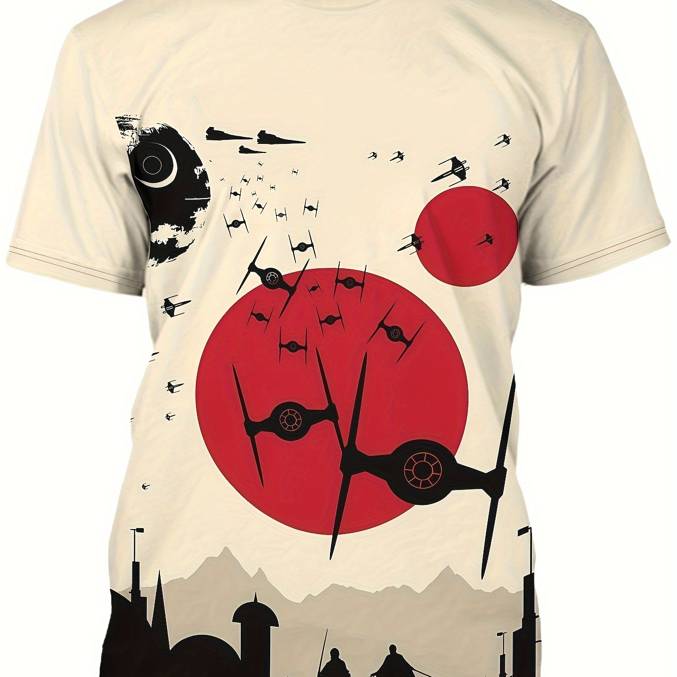

3d Printed T-, & , Sleeve, Polyester, , Round , Summer , Regular Fit, Men'