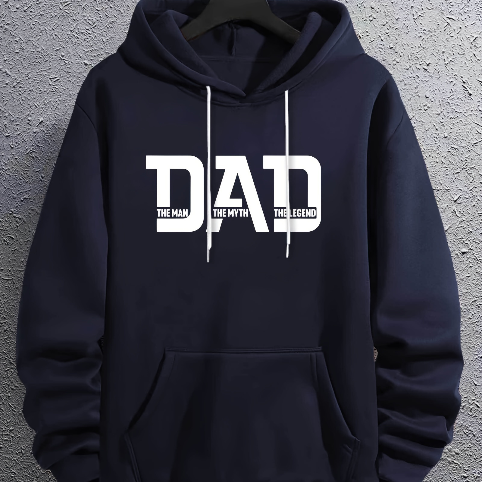 

Dad Print Kangaroo Pocket Hoodie, Casual Long Sleeve Hoodies Pullover Sweatshirt, Men's Clothing, For Fall Winter