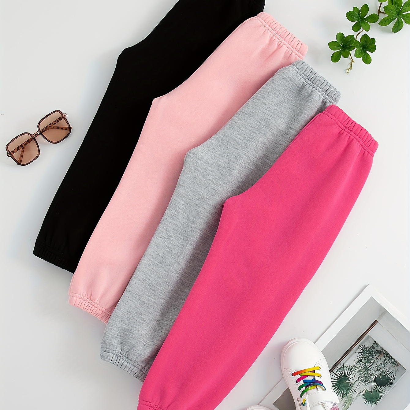 

4pcs/set & Fleece Sweatpants For Fall &