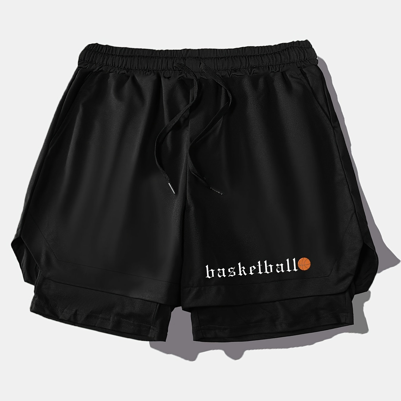

Basketball Printed Casual Athletic Shorts Men's Breathable Shorts, Skinny, Quick Drying, Double Layer