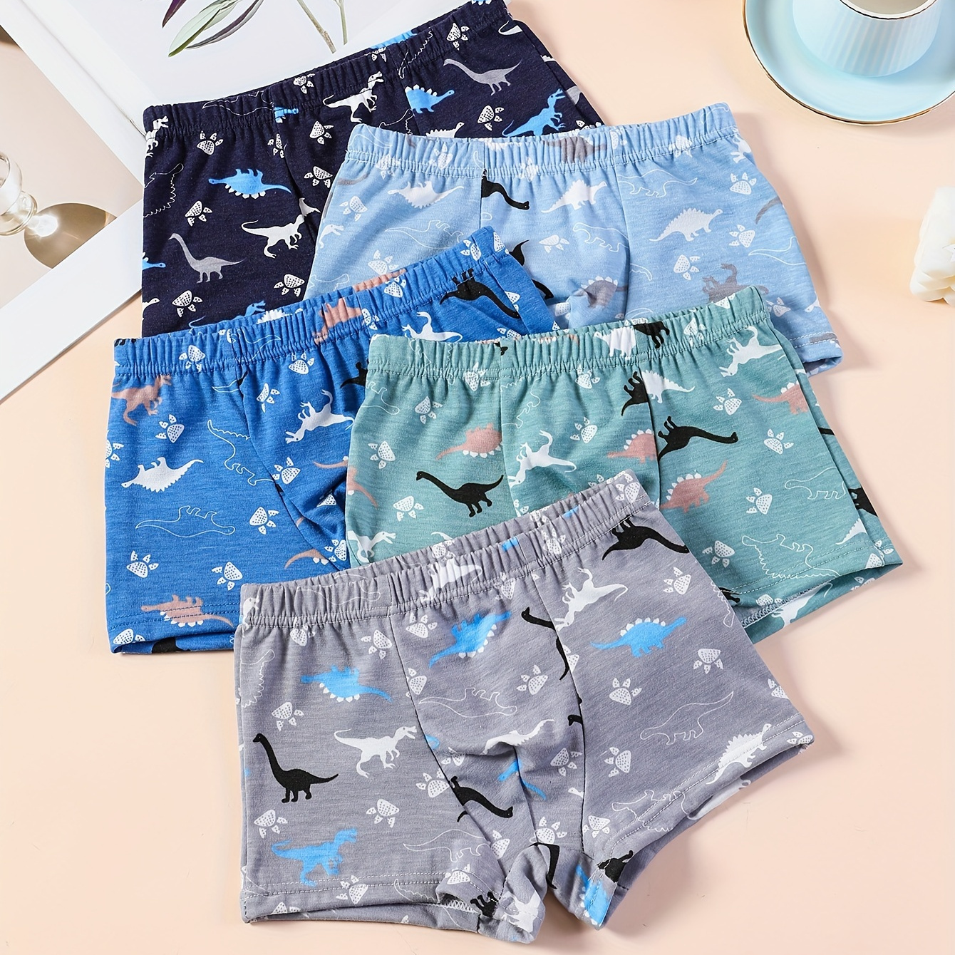 

3pcs Toddler Boys Underwear Soft Breathable Cartoon Dinosaur Pattern Comfy Boxers Briefs