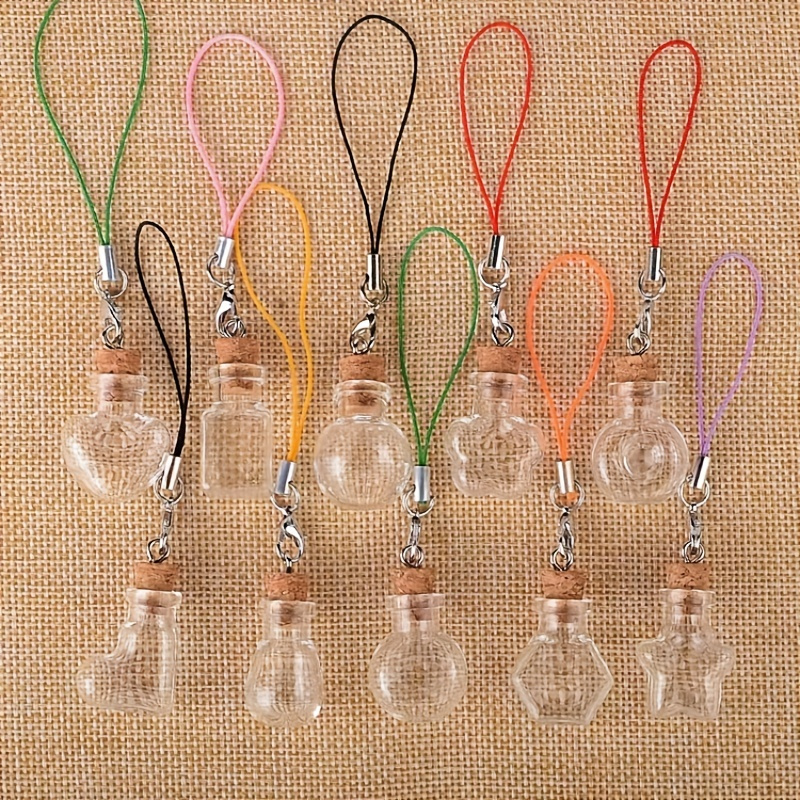 10/20/30/50PCS Small Glass Bottles with Cork Tiny Vials Jars 11x22mm For  Wedding Jewelry