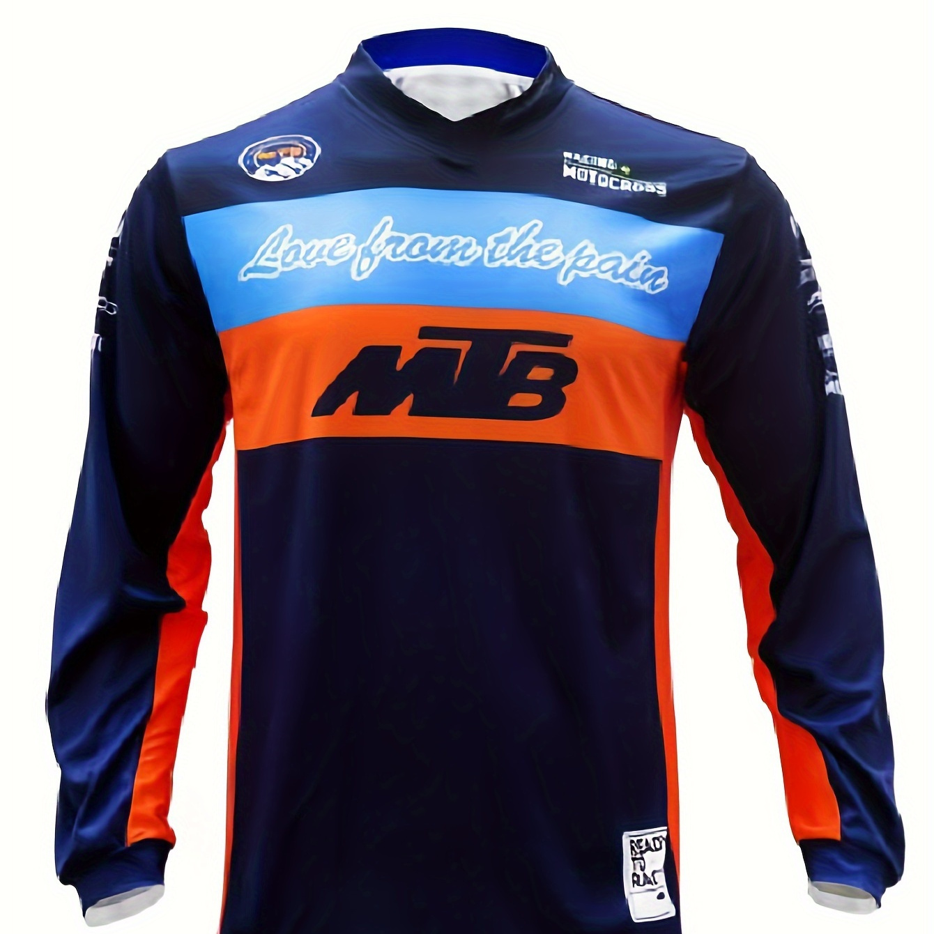 

[vibrant] Men's Long Sleeve Downhill Mountain Bike Shirt - Quick-dry, Breathable Polyester, Gradient Print With "yurging Racing" Design, , Running, Cycling & Outdoor Sports