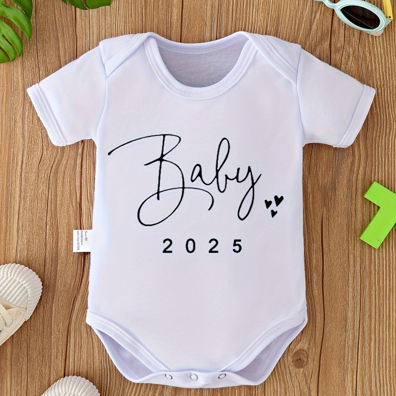 

Baby's Baby 2025 Print Short Sleeve Triangle Bodysuit, Toddler & Infant Girl's Onesie