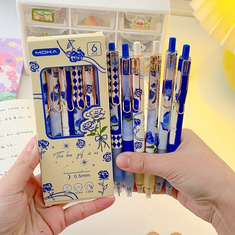 6/18Pcs/Set Kawaii Cartoons Erasable Pen 0.5mm blue ink Cute Gel