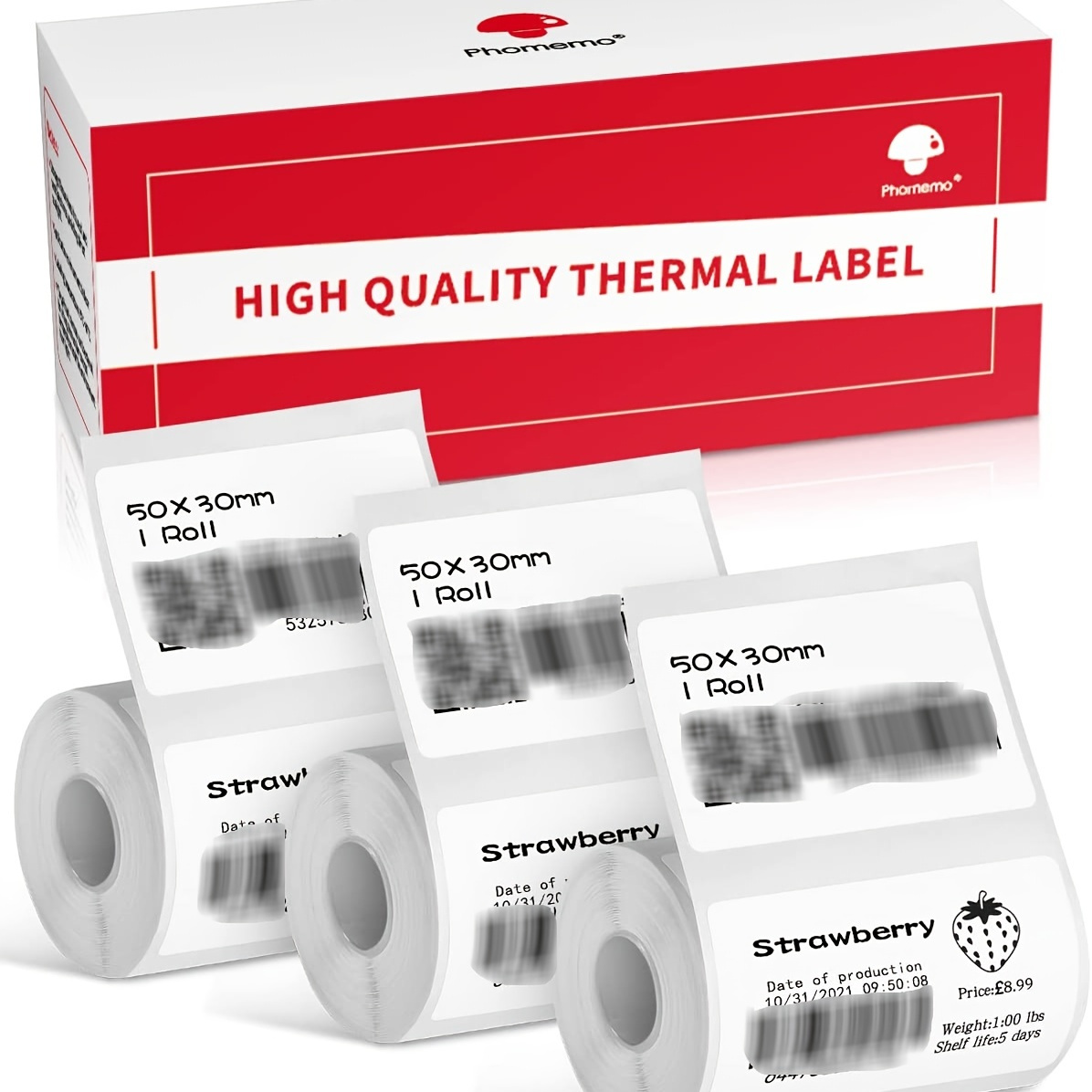 

Phomemo Thermal Labels, Multi-purpose White Self-adhesive Label Paper For Phomemo M220 M110 M120 M200 M200/m220 Label Maker, Suitable For Address, Shipping, Small Business And More, 3 Rolls