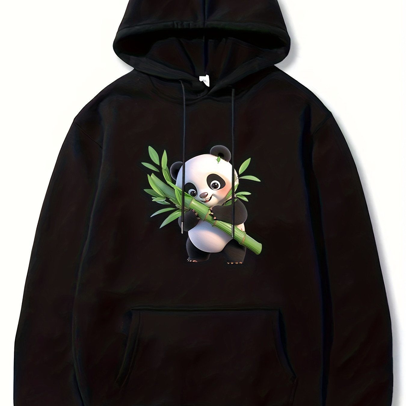 

Cute Panda Pattern Hoodie With Kangaroo Pocket, Men's Casual Pullover Hooded Sweatshirt