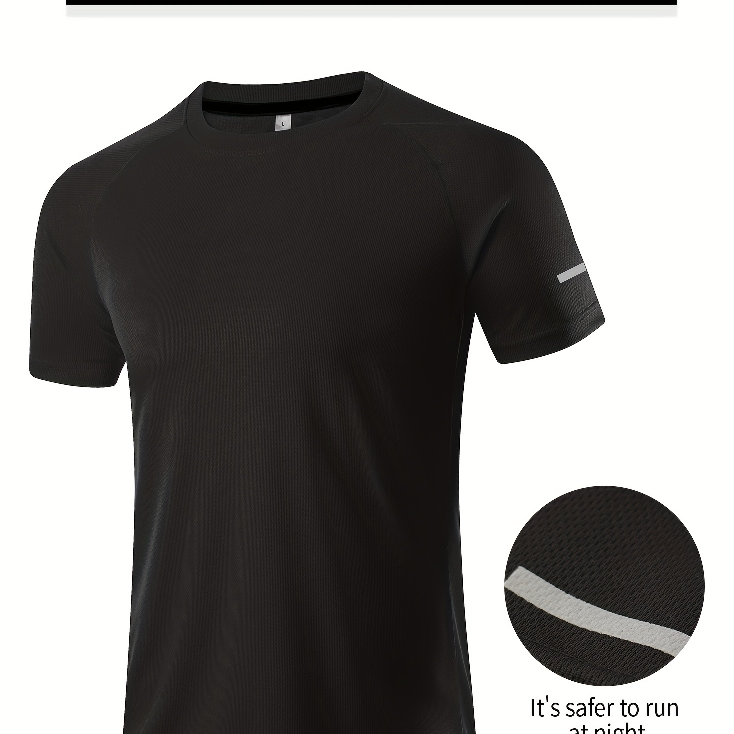 

Men's Quick-drying Performance Tee, Breathable And Comfortable Crew Neck Slightly Stretch T-shirt For Gym, Sports, Training, And Running