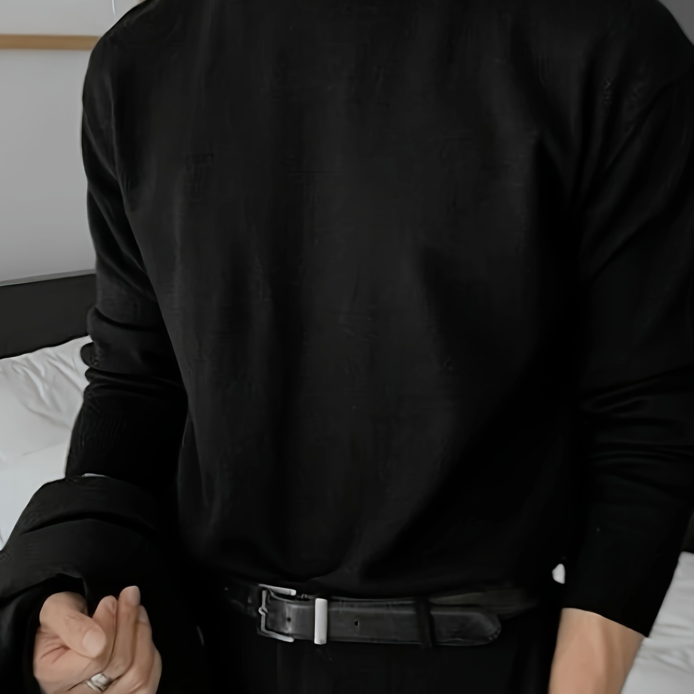

Men's Cozy Knit Turtleneck Sweater - Casual Solid Color Pullover For Fall/winter, Soft