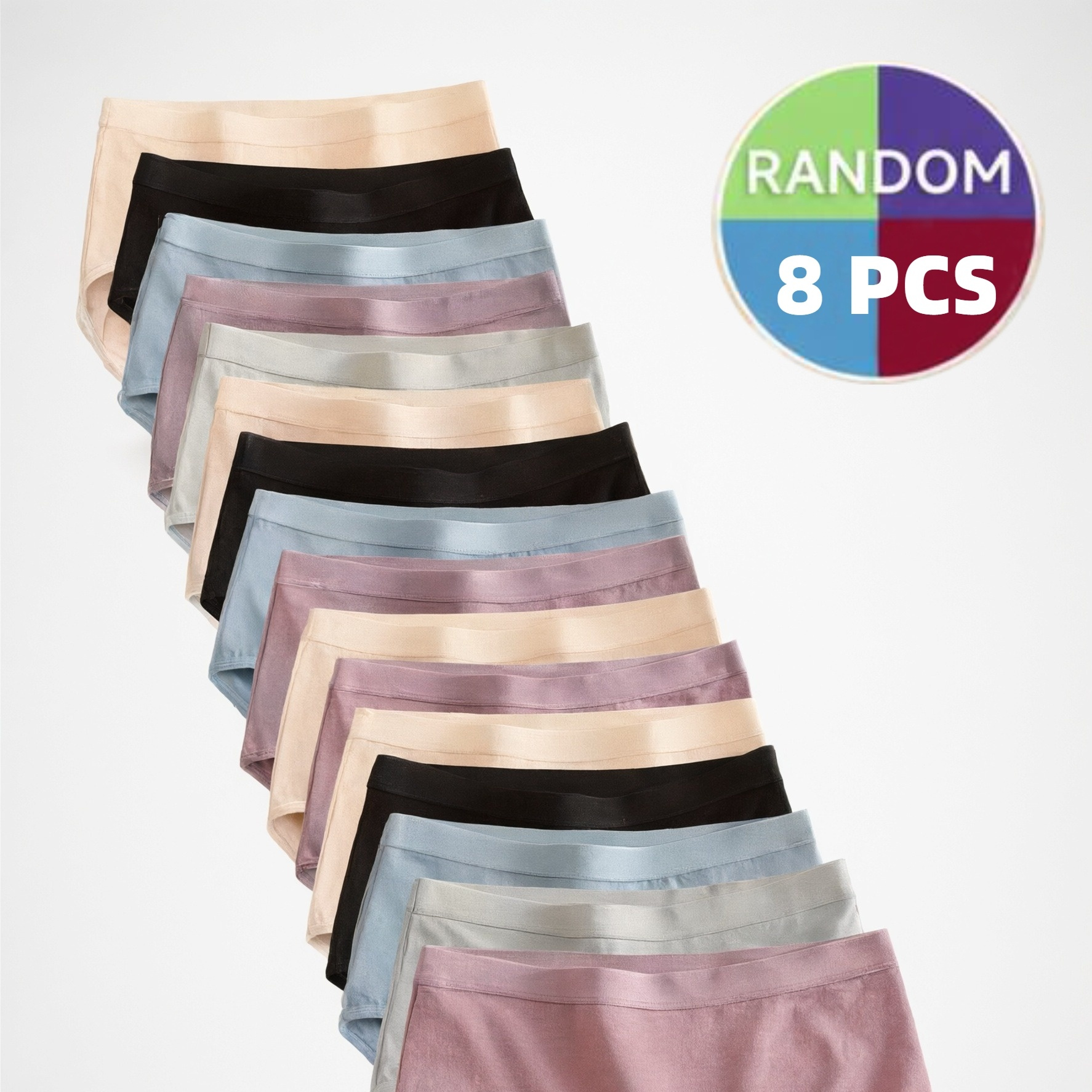 Women's Satin Silk Underwear 8PCS Set