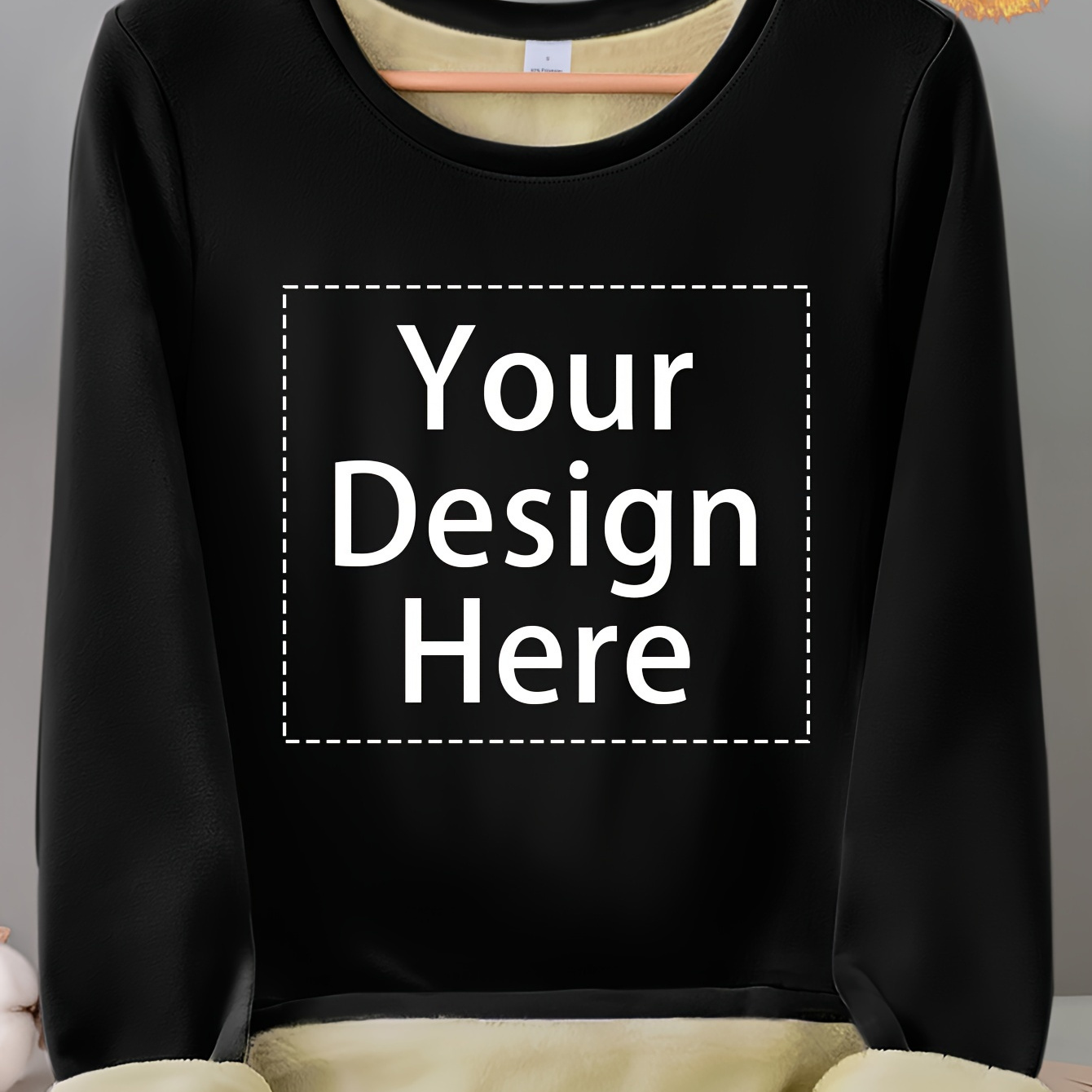 

Customizable Geometric Pattern Women's Sweatshirt - Knit Polyester Blend With Round Neckline