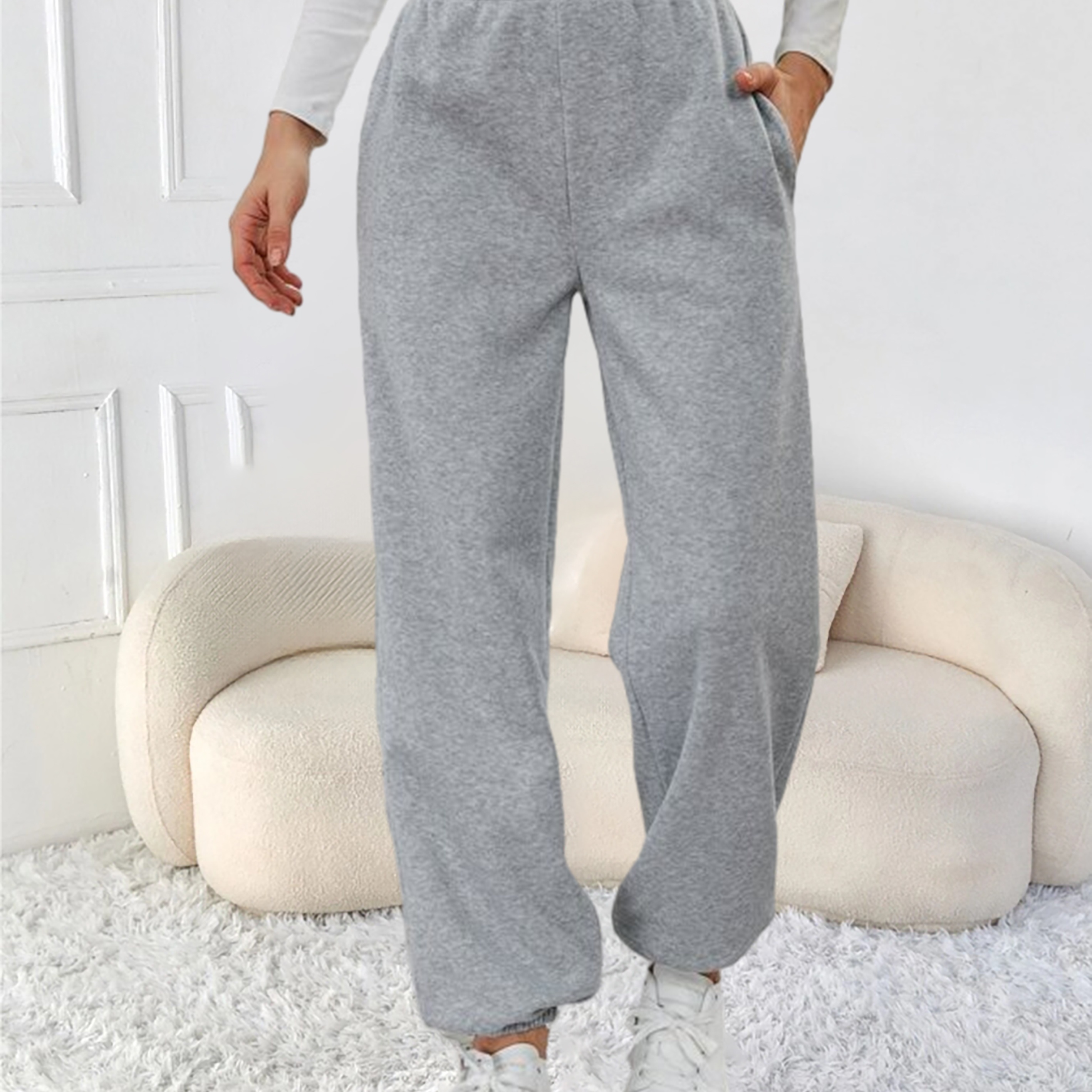 

Solid Versatile Pants, Casual Elastic Waist Jogger Pants, Women's Clothing