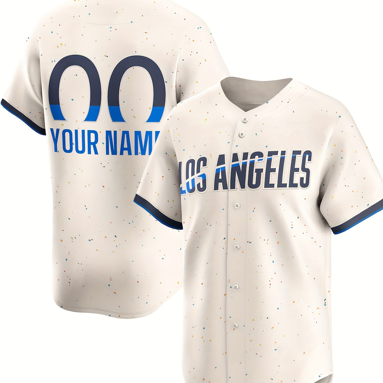 

Men's Customized Baseball Jersey, Embroider Your Personalized Name & Number, Comfy Top For Summer Sport