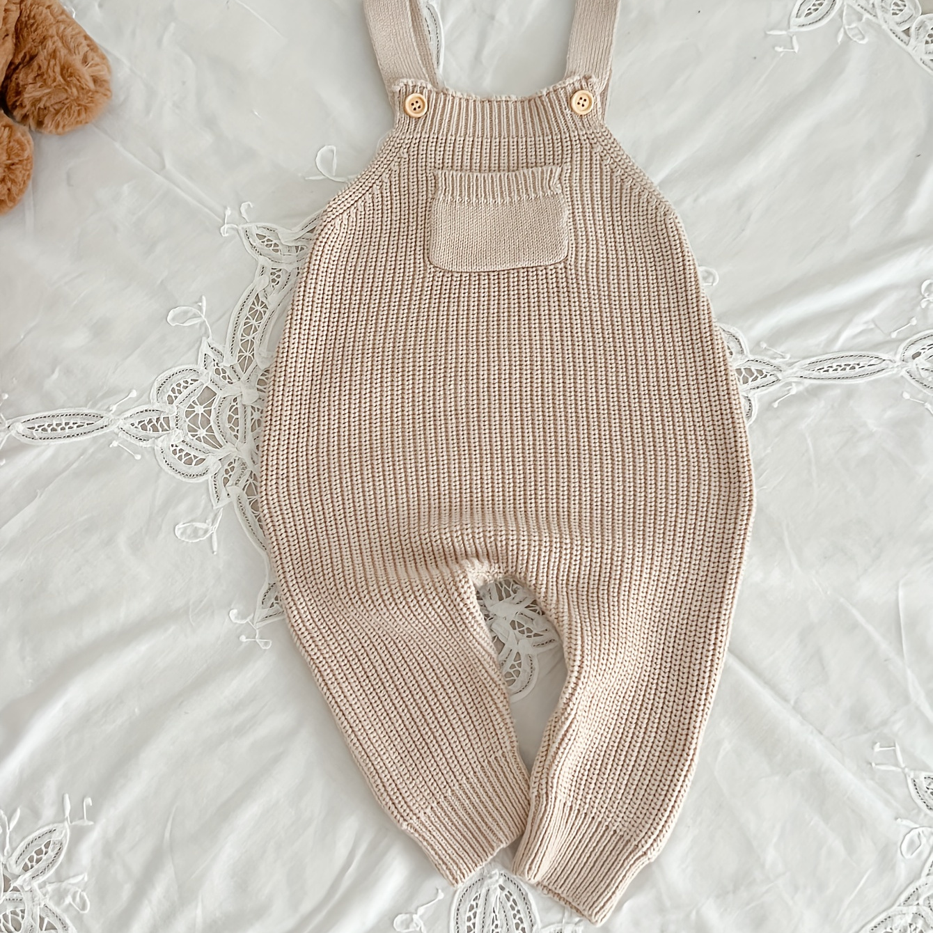 

Autumn Baby Girls Comfy Cotton Knit Overall, Kids Sleeveless Jumpsuit