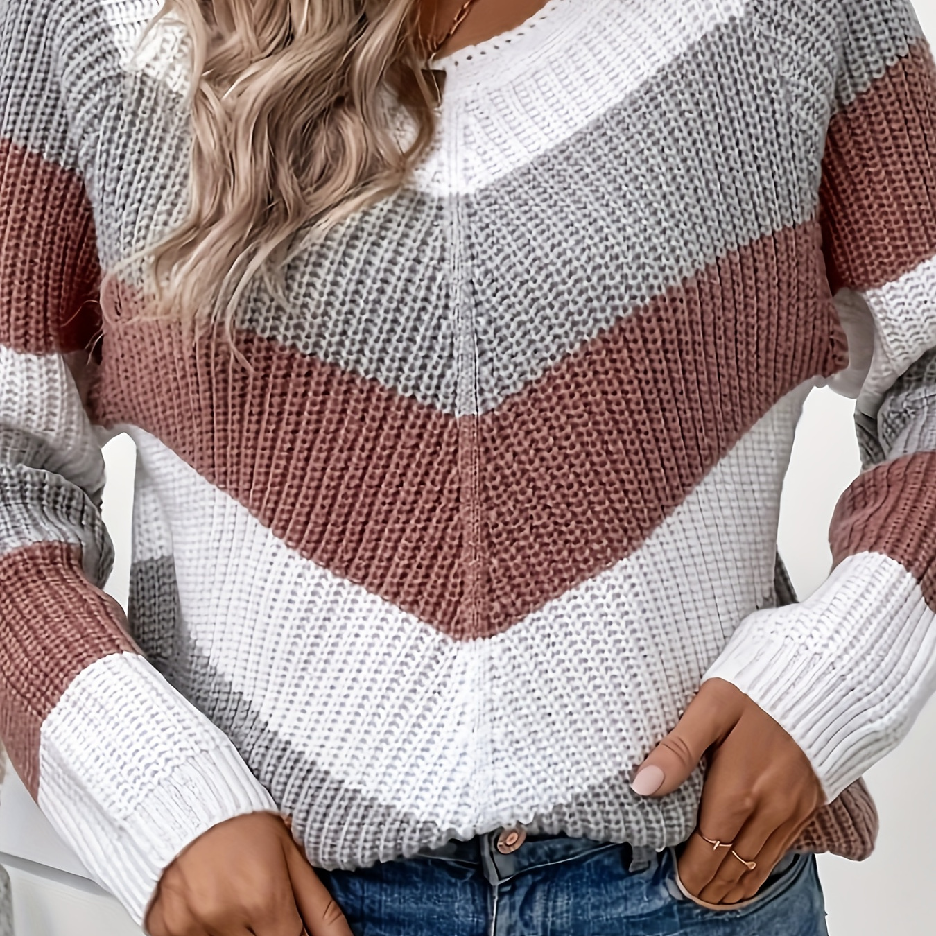 

Pull À Col Rond En De Couleur, Pull À Manches Longues Décontracté Pour Et L'hiver, Vêtements Pour Femmes