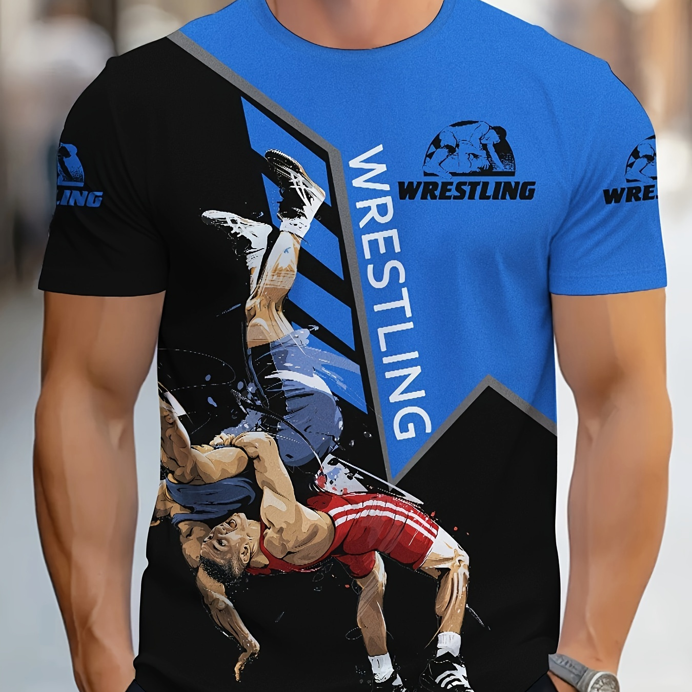 

Men's Wrestling Men T-shirt, Short Sleeve Crew Neck Tee, Men's Clothing For Summer Outdoor