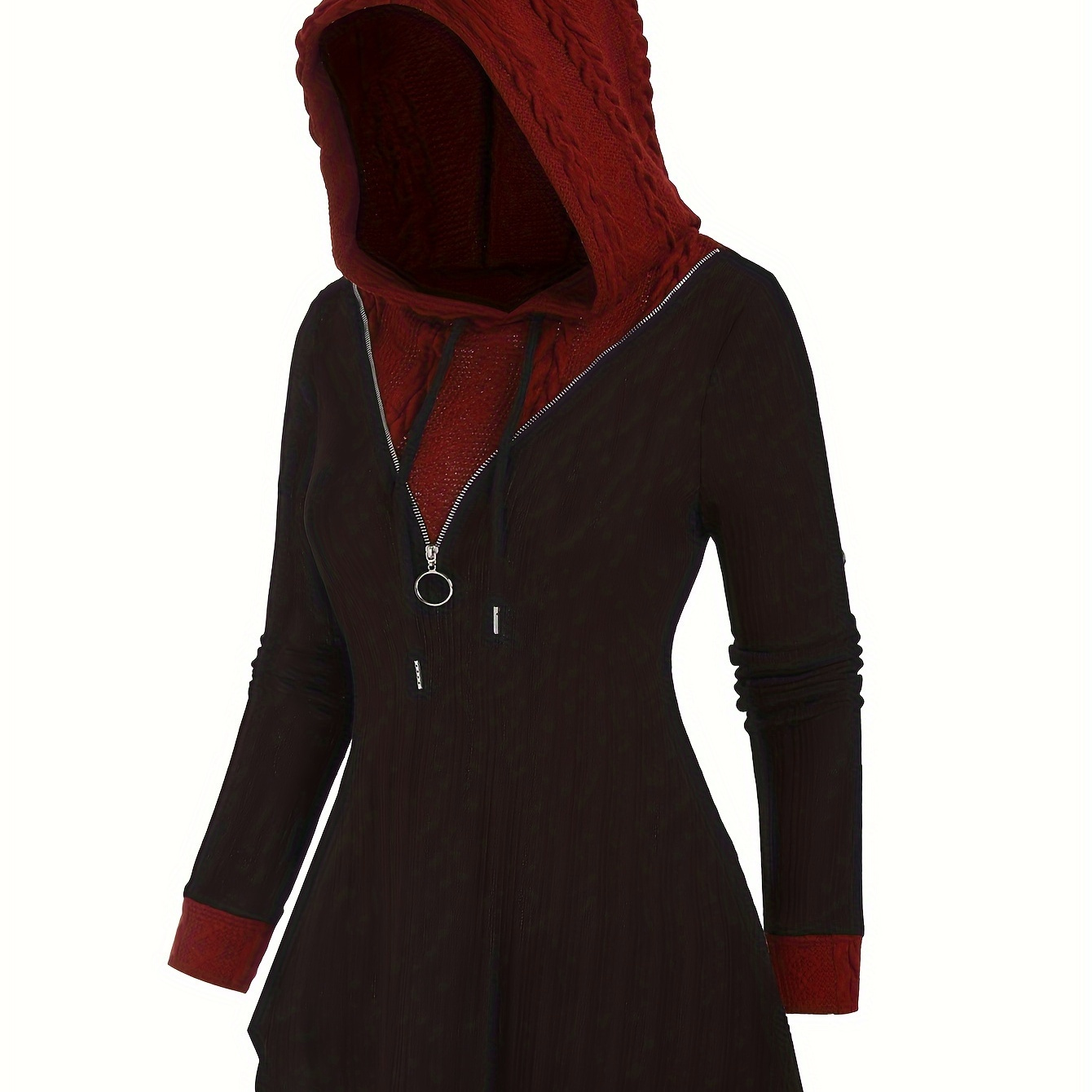 

Drawstring Hoodie, Casual Long Sleeve Tunic Hoodie Sweatshirt, Women's Clothing