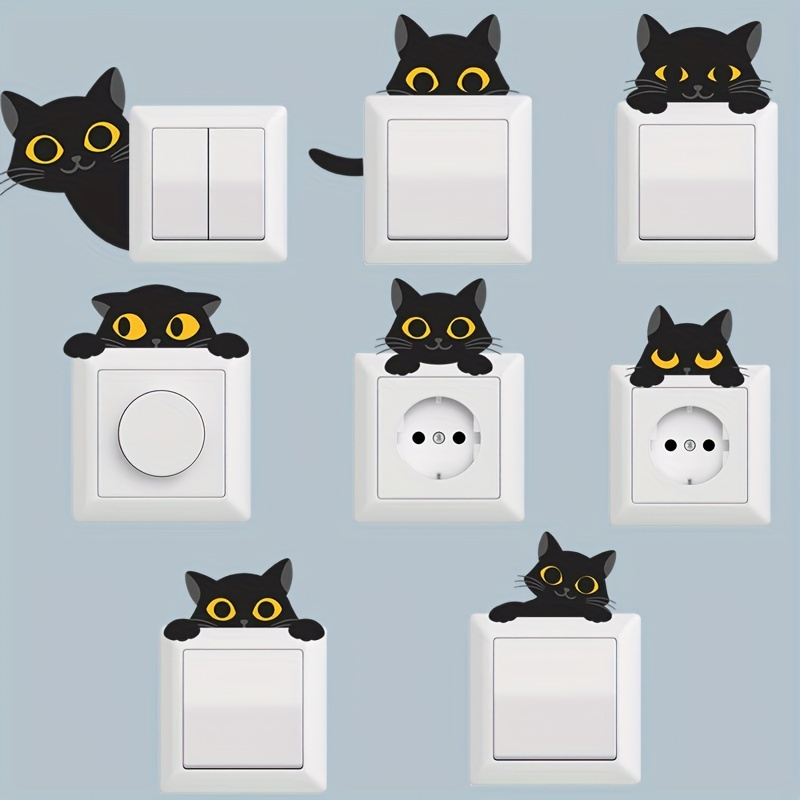 Hilarious Cat Stickers Pack, 12 Funny Cat Decals, Waterproof Graphic Cat  Face Vinyl Sticker Bulk, for Room Decor, Wall, Tablet, Fridge, Laptop,  Phone