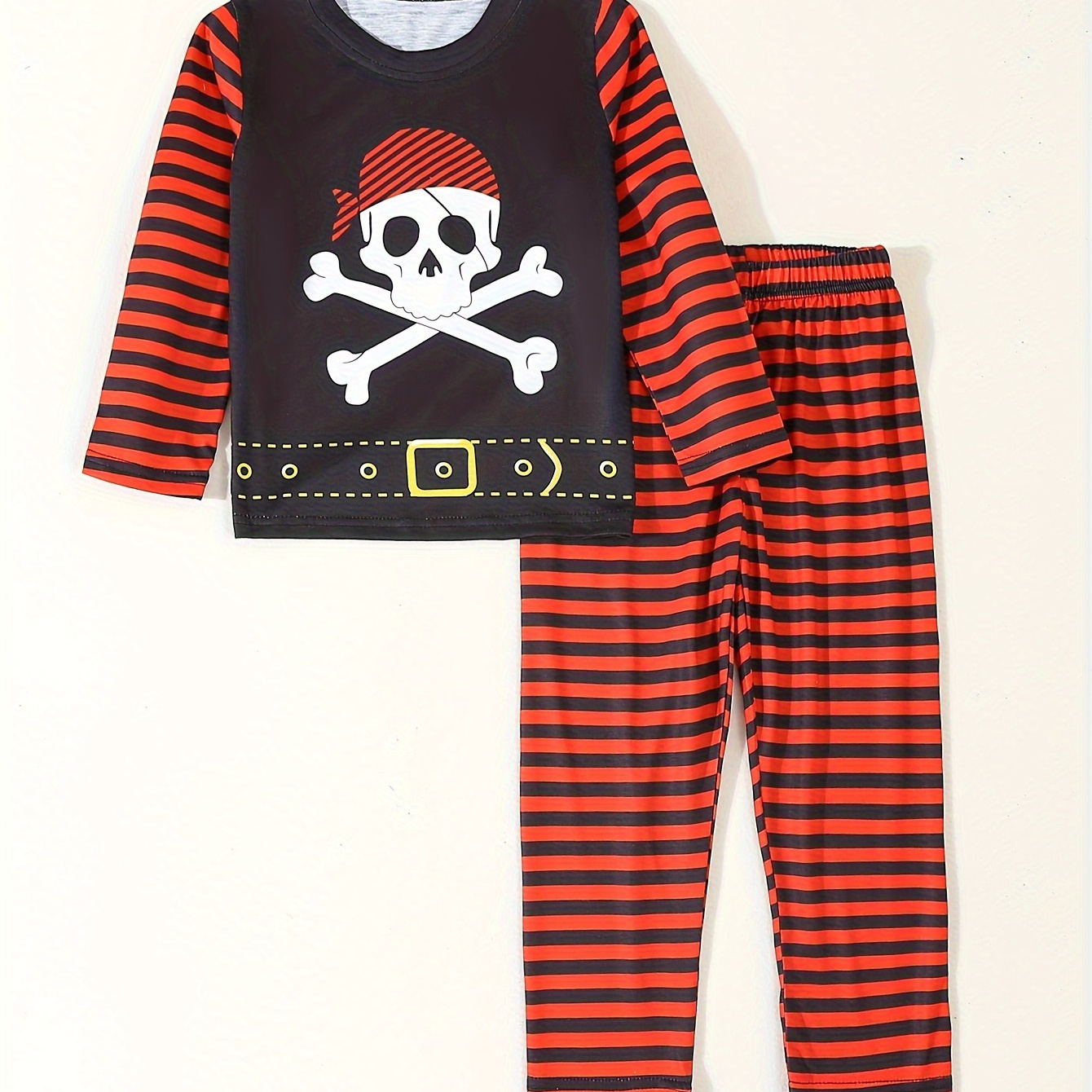 

Festive Pirate Costume For Boys: Long Sleeve Top And Pants Set - Perfect For Or Christmas Parties