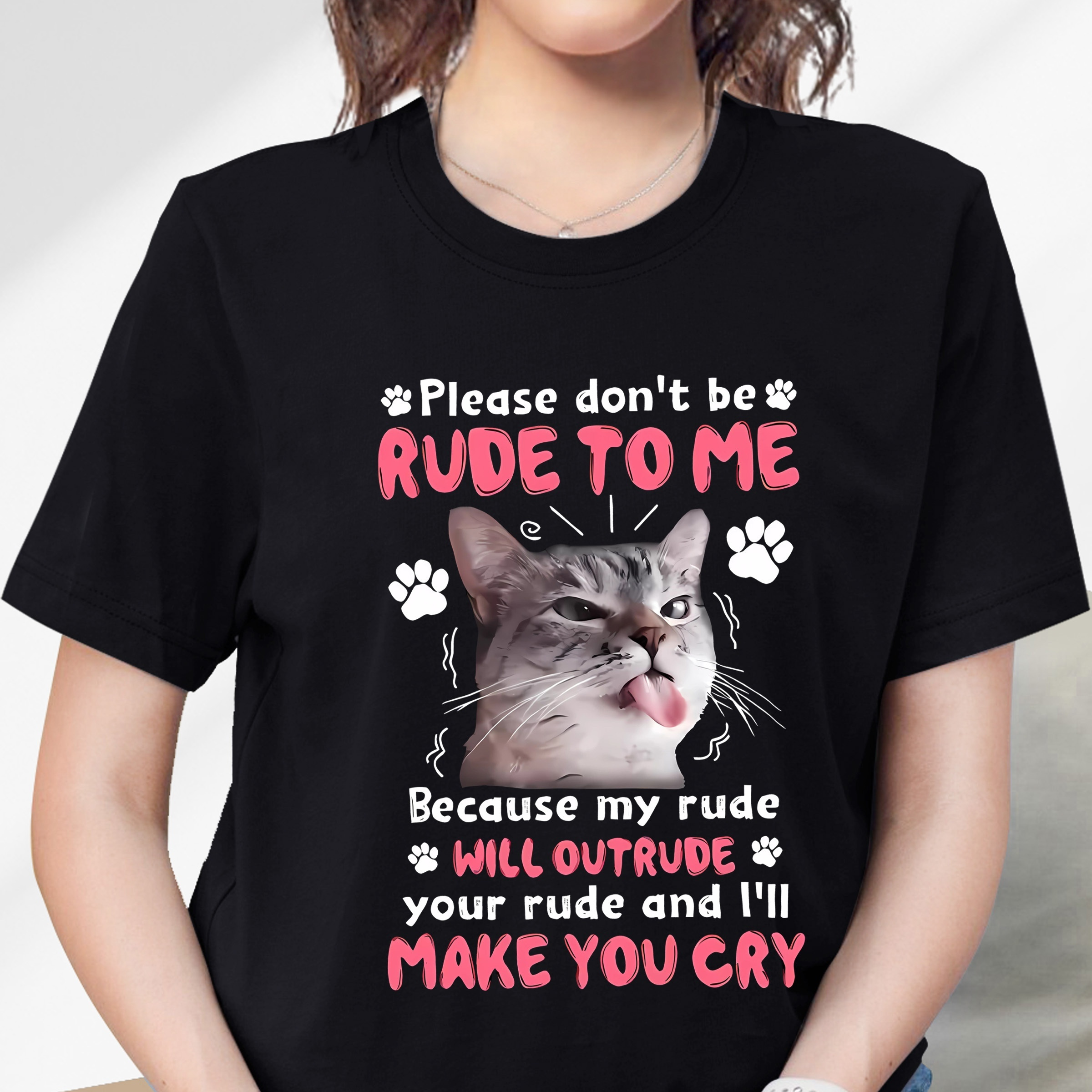 

Letter And Cat Graphic Sports T-shirt, Round Neck Short Sleeves Casual Workout Tops, Women's Activewear