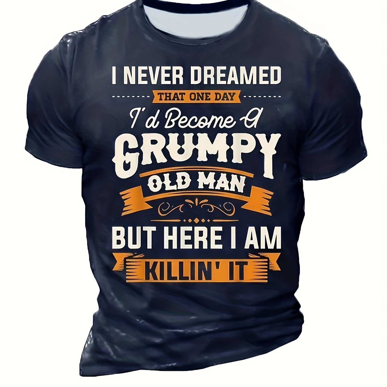 

Grumpy Old Man Pattern Print Men's T-shirt, Graphic Tee Men's Summer Clothes, Men's Outfits