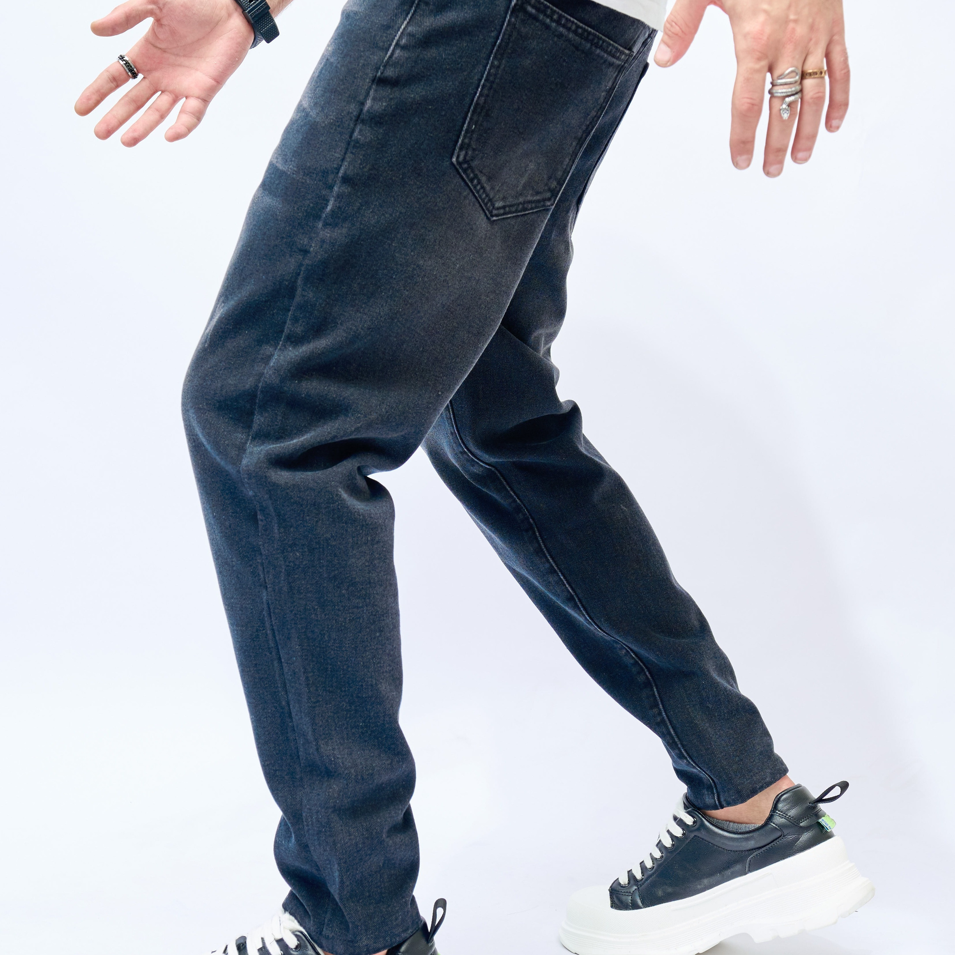 

Solid Slim Fit Denim Pants For Daily Life, Versatile Stylish Casual Trousers