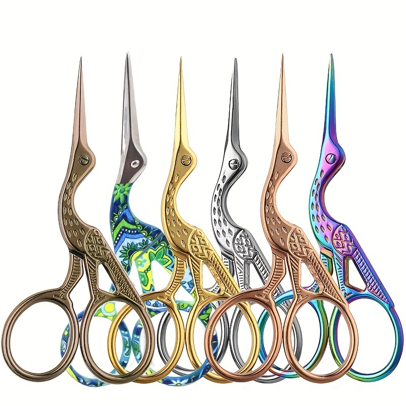 Pastel Painted Metal Crafting Scissors W/ Gold Details Tassel
