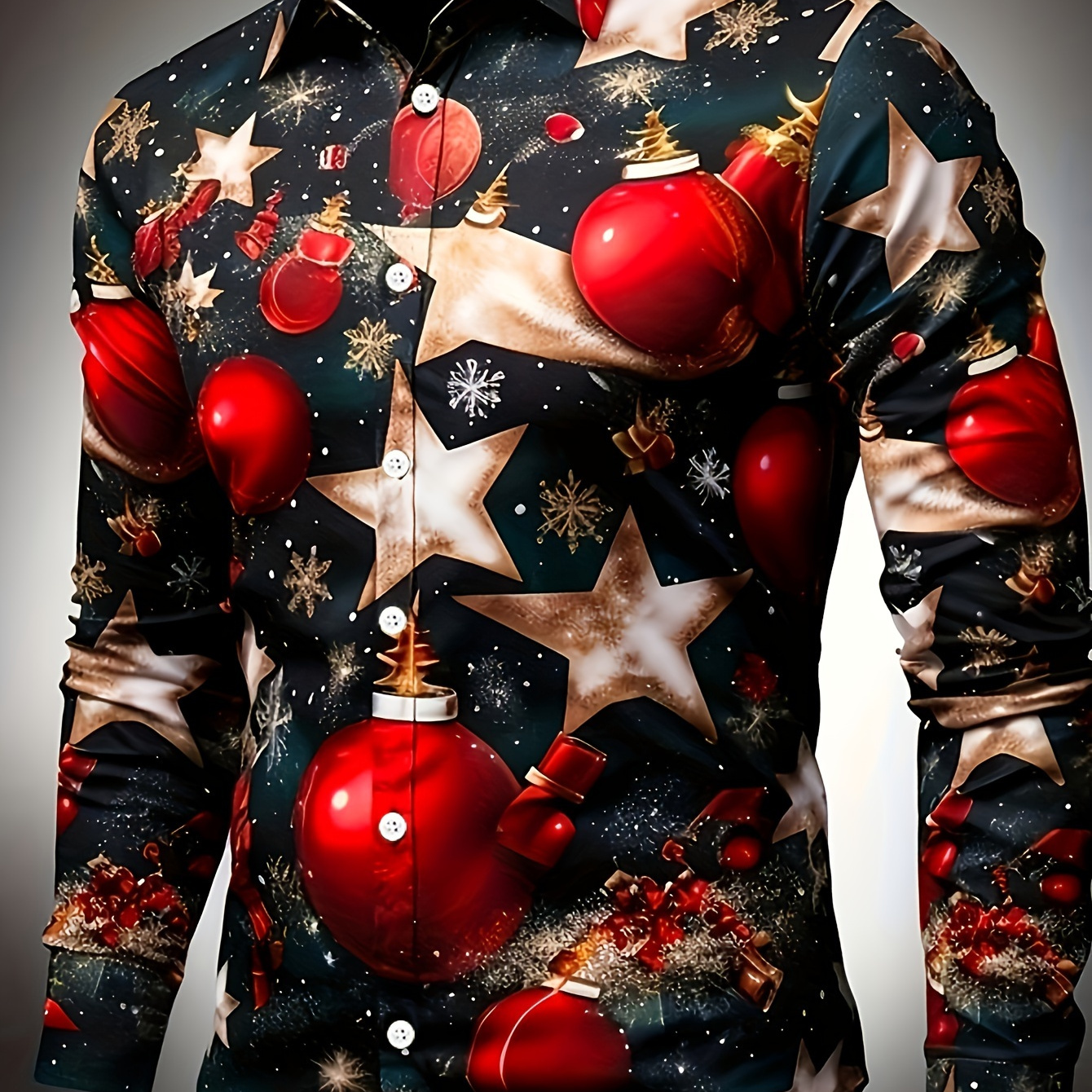 

1pc Christmas Long - Lapel Button , , Regular /fall - Adult Top