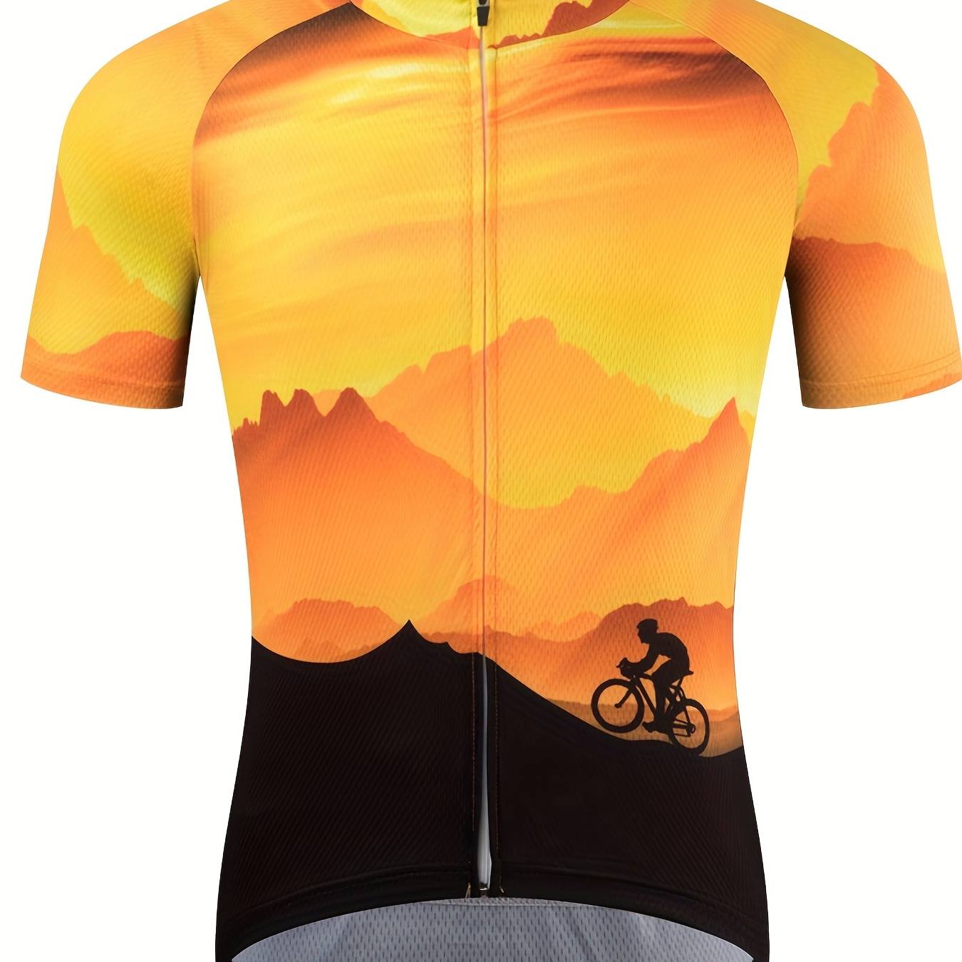 

Quick Dry Men's Cycling Jersey With Rear Pocket - High Stretch, Breathable, Sunset Pattern Shirt For Mtb And Sports Riding