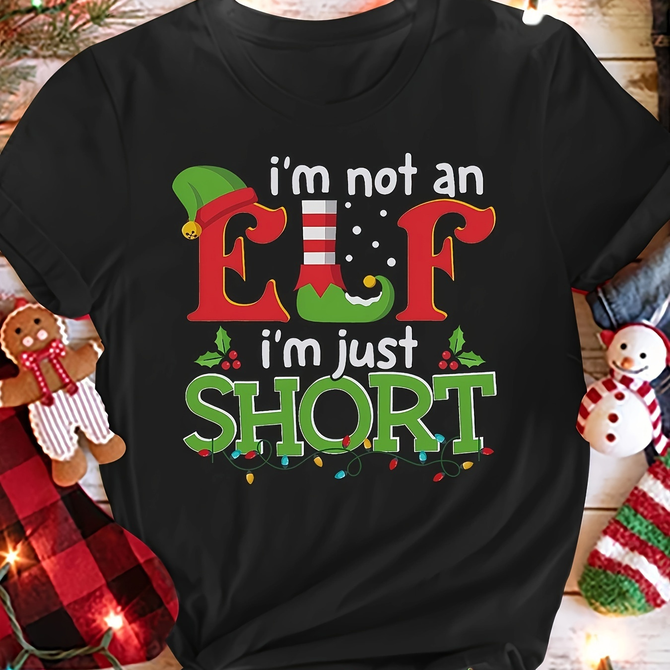 

An Elf I'm Letter T-, Top For Summer & , Women's Clothing