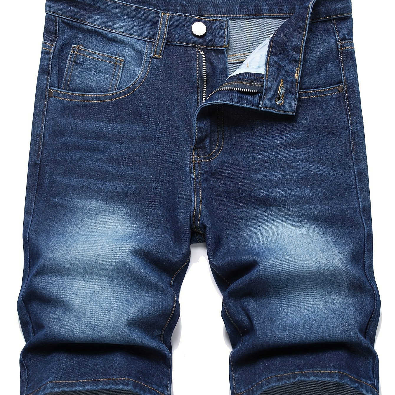 

Boys Regular Fit Denim Shorts, Casual Style, Knee-length Jean Shorts With Pockets