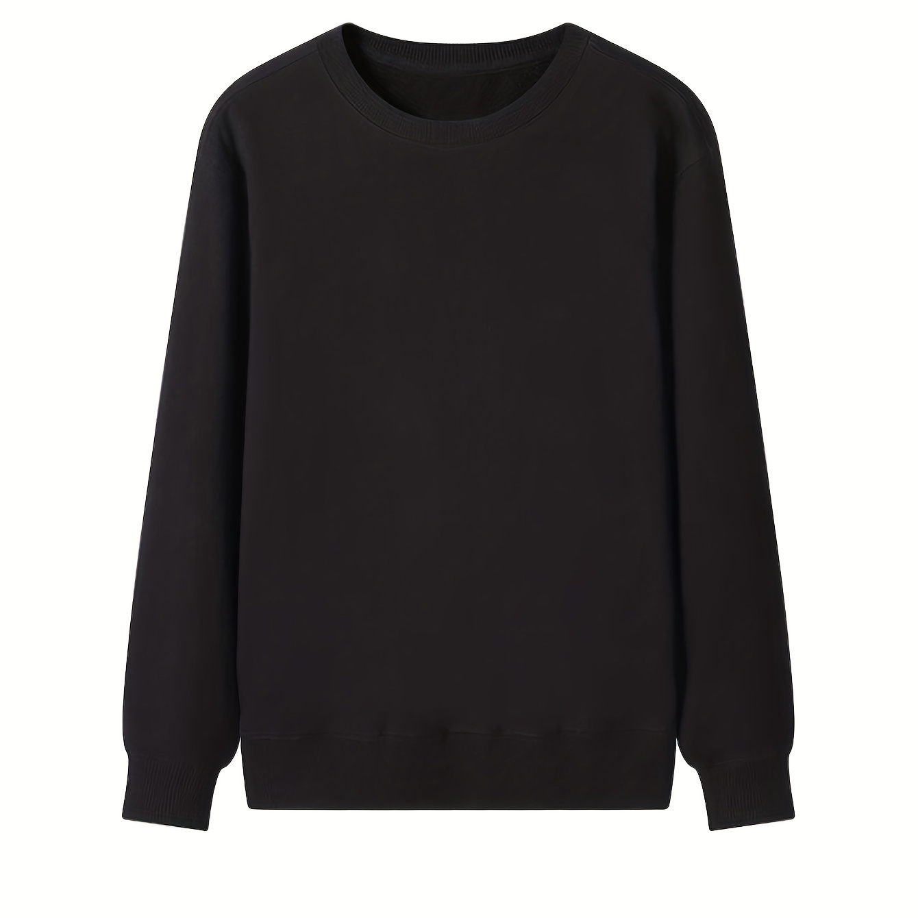 

Cotton Blend Solid Trendy Sweatshirt, Men's Casual Basic Crew Neck Pullover Sweatshirt For Men Fall Winter