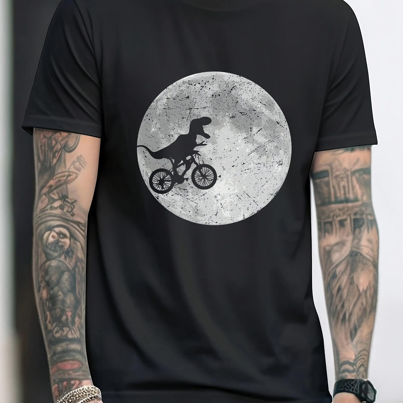 Unisex Dinosaur Cycling Print T-Shirt