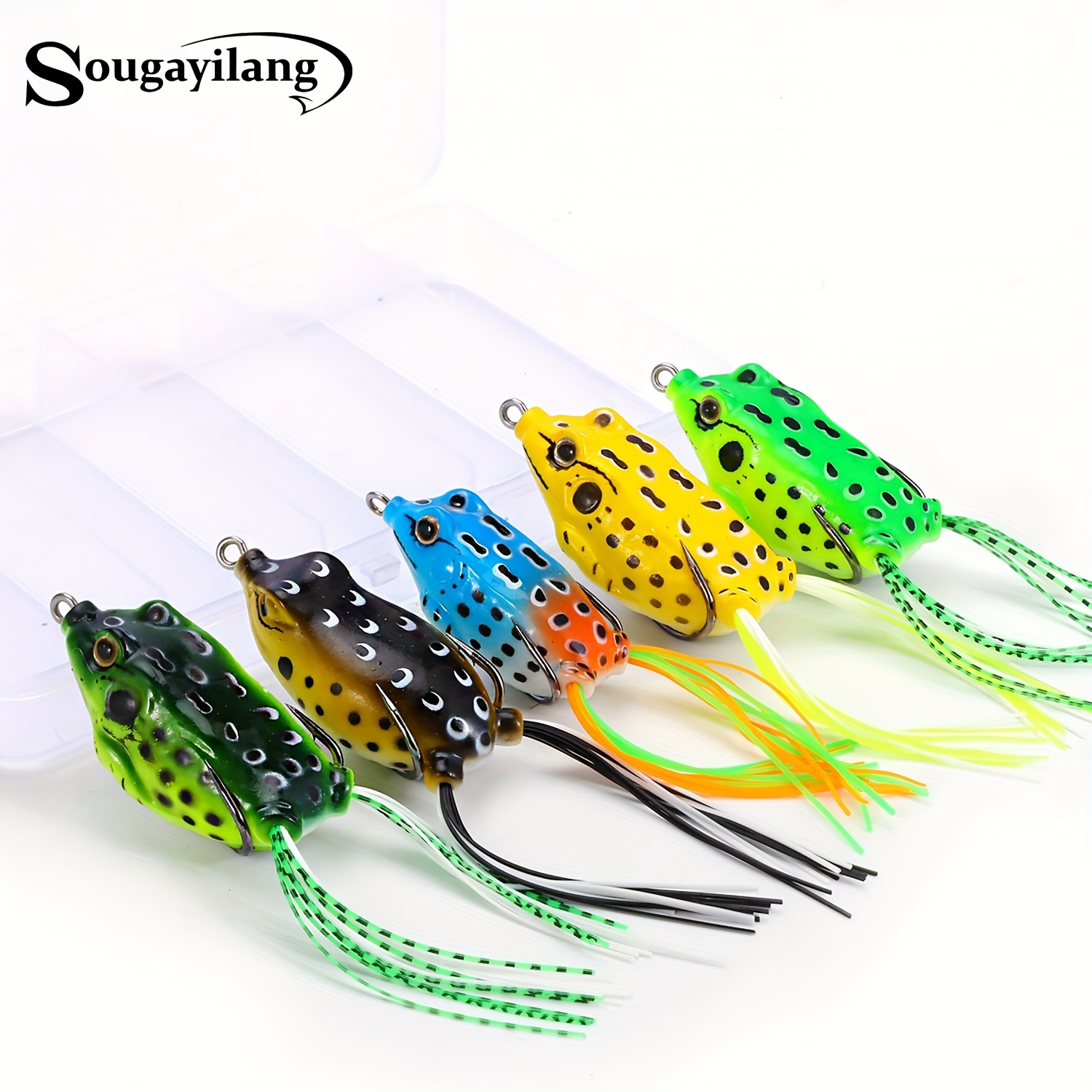 Sougayilang 9Pcs Frog Fishing Lures Soft Topwater Baits Double Hooks Top  Water Frog Artificial Soft Bait Winter Fishing Tackle