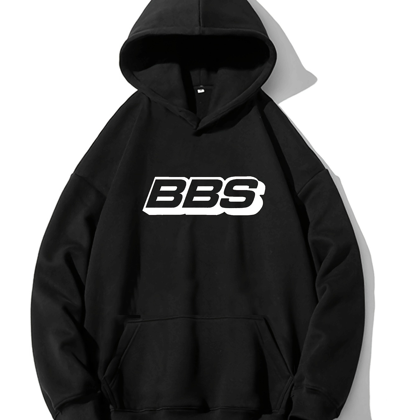 

Bbs Print Men's Punk Style Pullover Round Neck Hoodies With Kangaroo Pocket Long Sleeve Hooded Sweatshirt Loose Casual Top For Autumn Winter Men's Clothing As Gifts