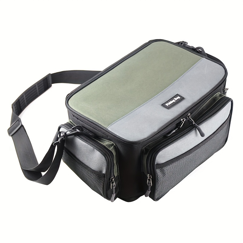 Nylon Waterproof 3-Layer Fishing Bag Multifunctional Messenger Waist Bag  Waterproof Fishing Lure Reel Line Tackle Storage Bag