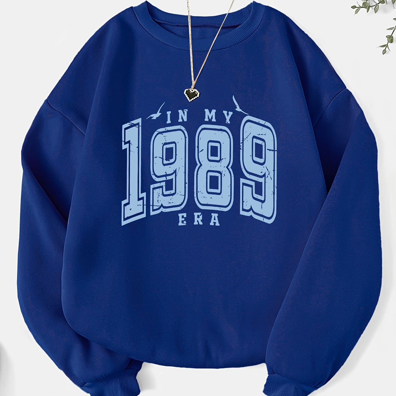 

In My 1989 Era Print Sweatshirt, Casual Long Sleeve Crew Neck Sweatshirt, Women's Clothing