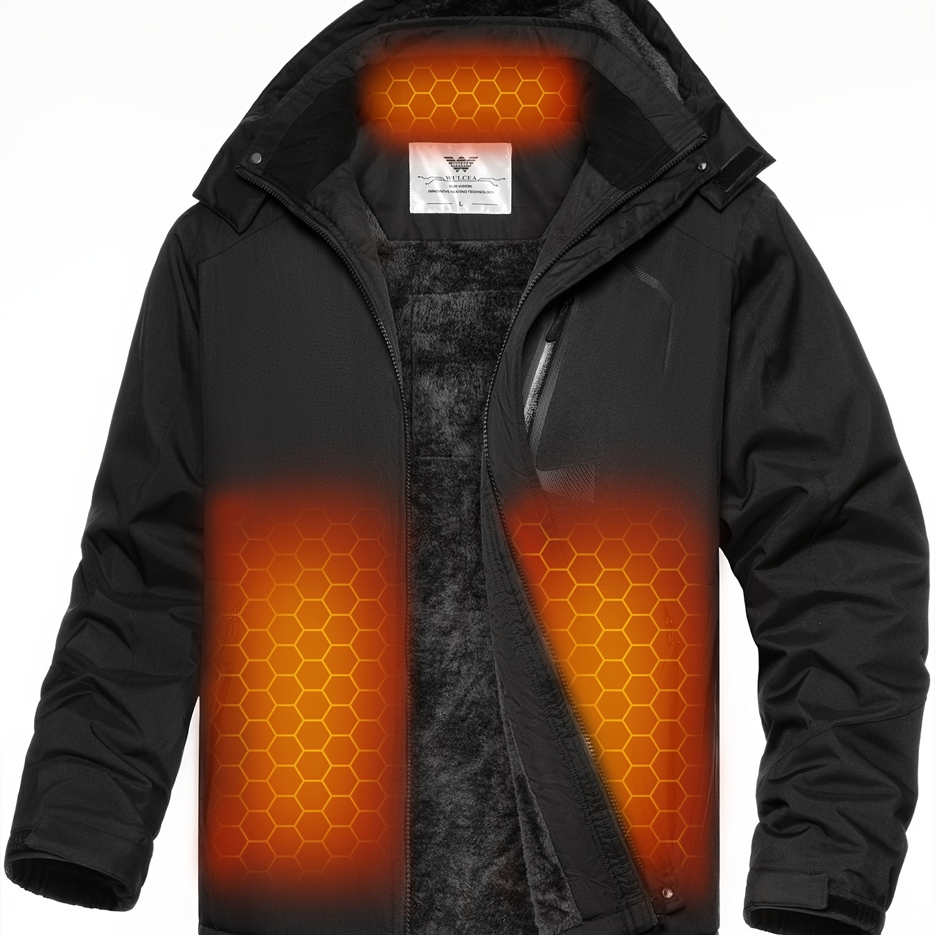 

Men's Hooded Heated Jacket With Usb Rechargeable Battery, Windproof & Water-resistant, Sporty Casual Style