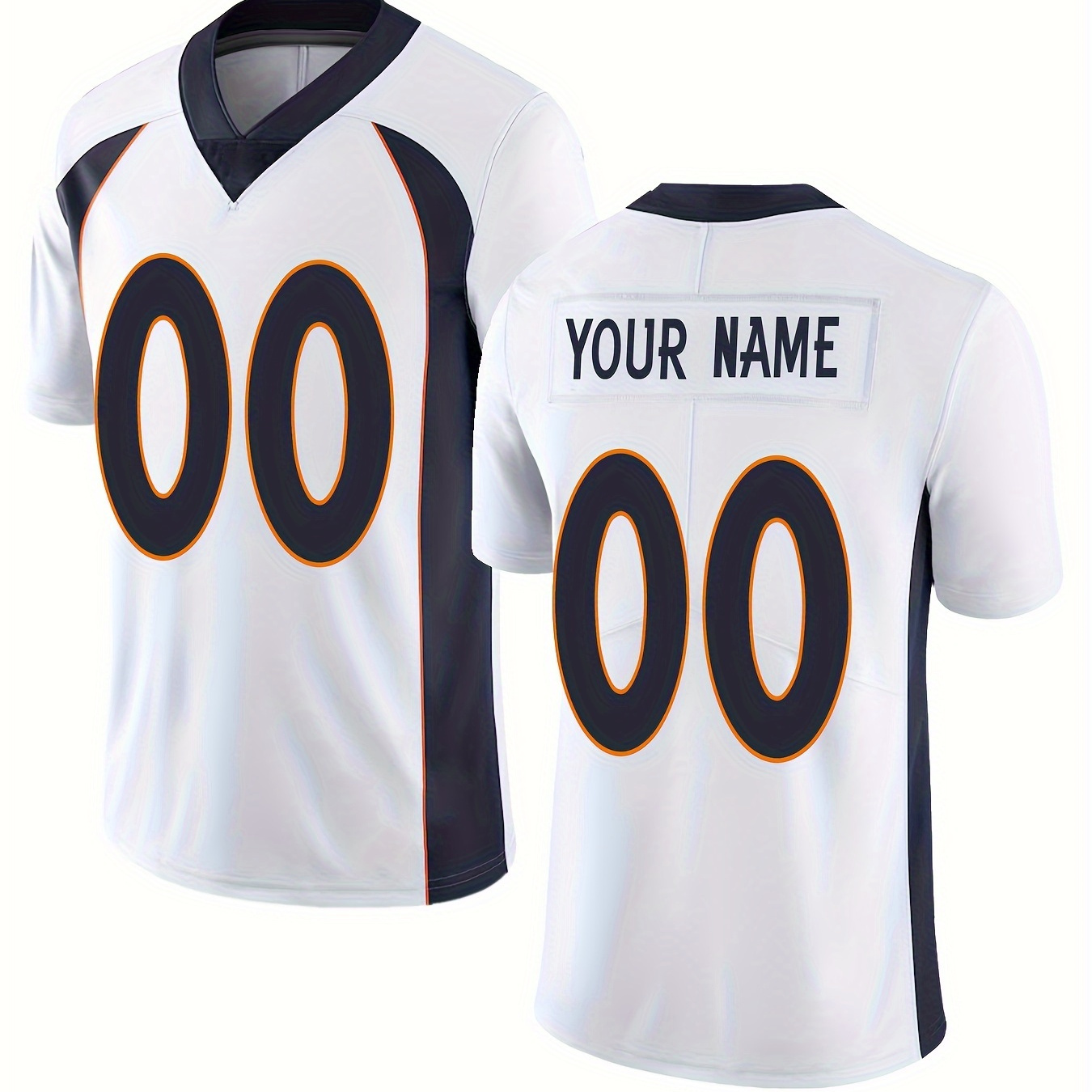 

Men's Football Jersey With Customized Name And Number Embroidery, Comfy Football Shirt For Summer Sport