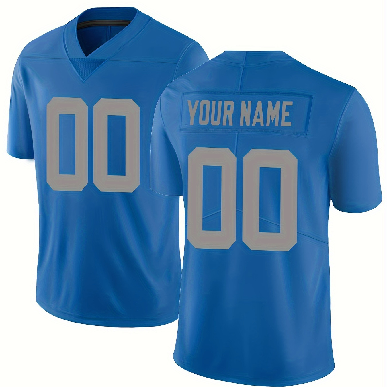 

Men's Personalized Name & Number Embroidery Football Jersey, Tailored To Your Preference, Breathable Comfy Top For Summer Sport