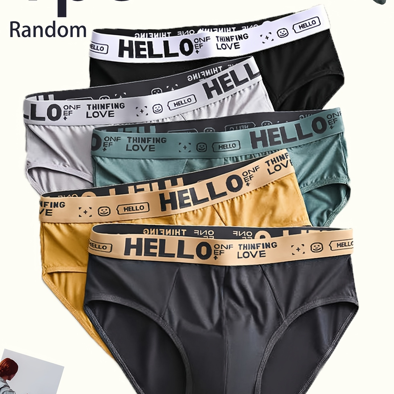 

1/5 Pantalons Cool À Imprimé HELLO Pour Hommes, Bikini, Sous-vêtements Sexy Et Confortables.