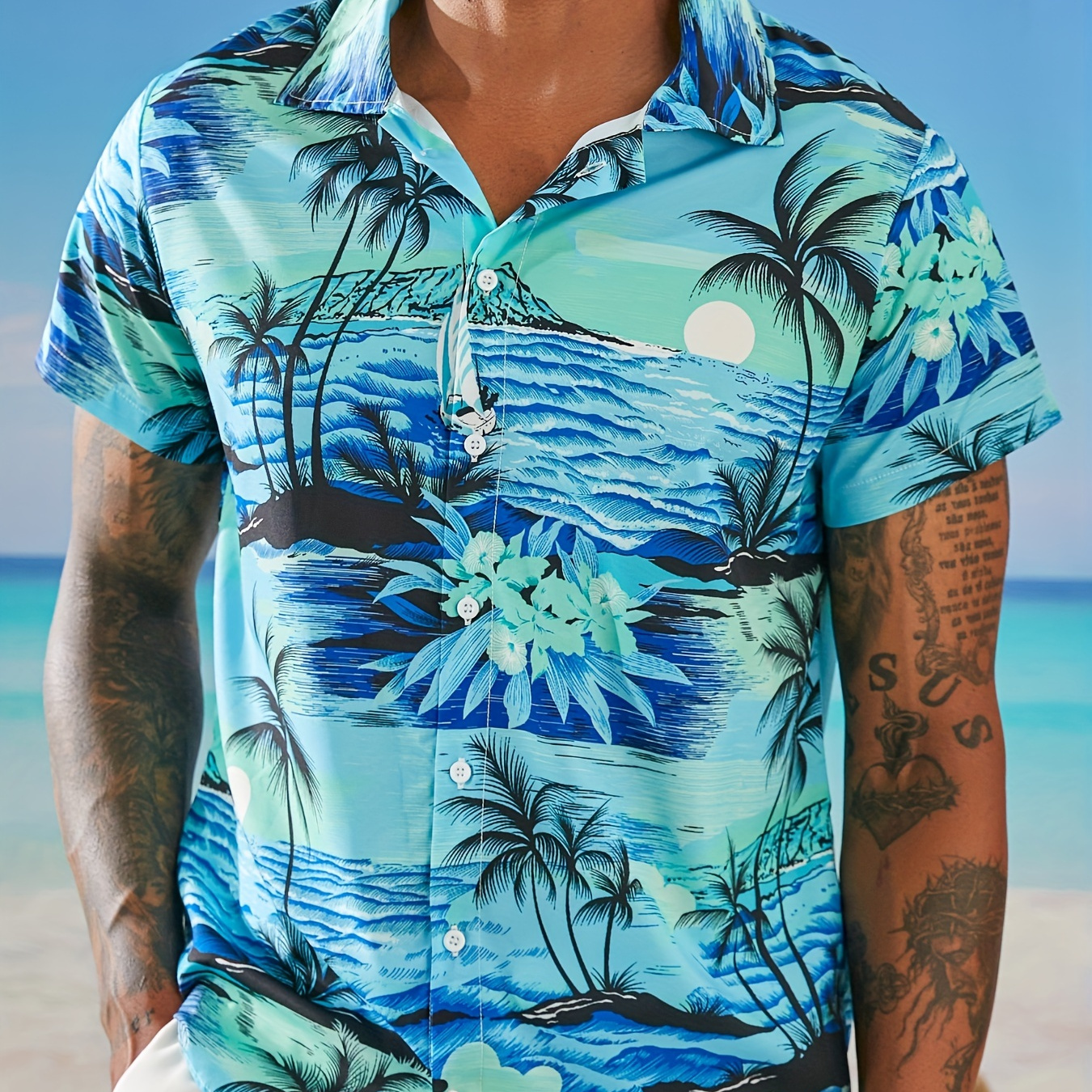 

Men's Hawaiian Shirts Short Sleeve Casual Button Down Summer Beach Shirt Stretch Tropical Vacation Clothes